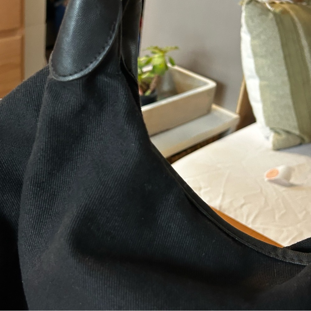 Olsenboye Black Shoulder Bag Y2K Sparkly Hobo Sequins Two Handle Canvas Tote - Picture 4 of 11